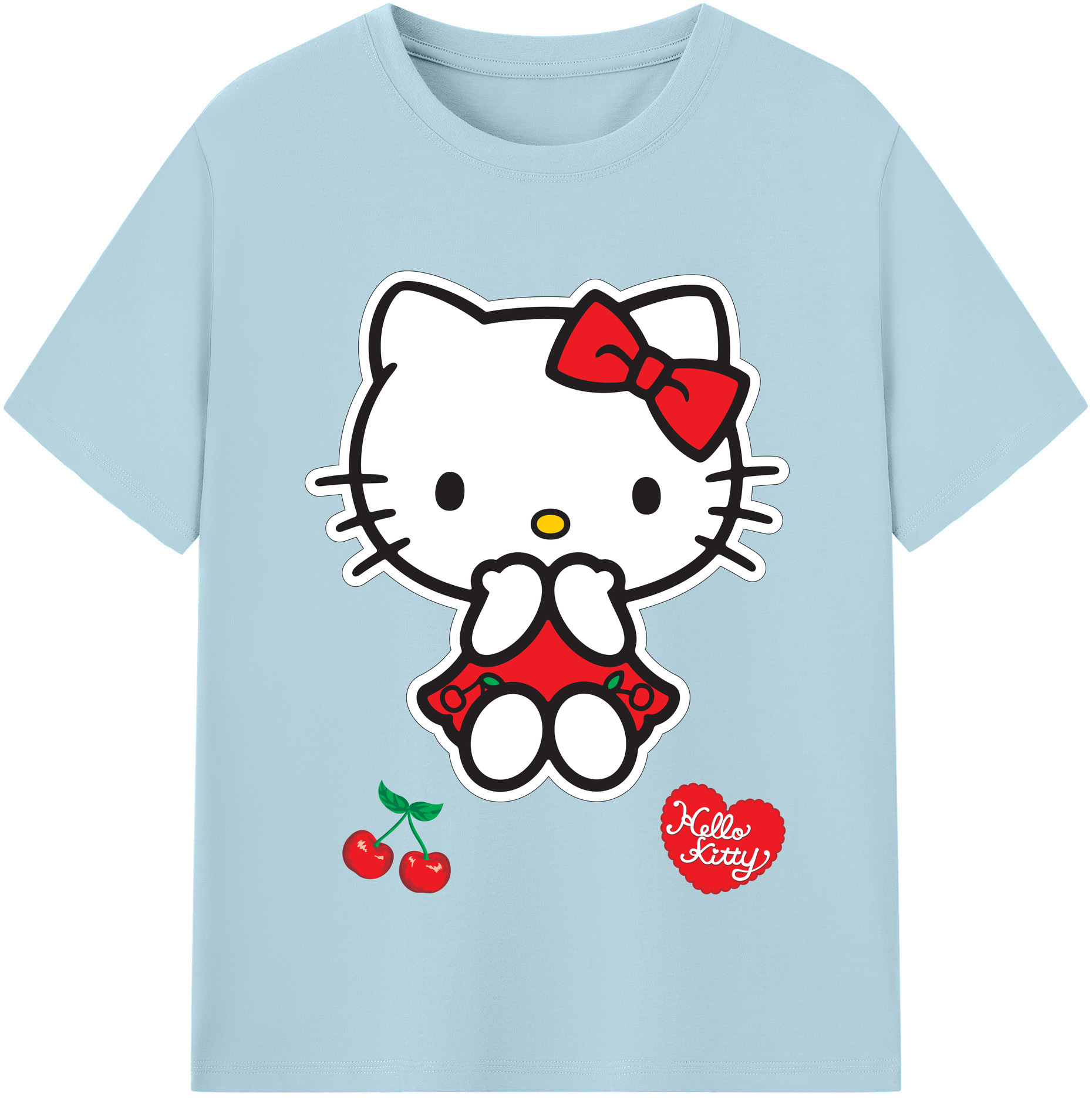 （画像用） Hello Kitty ハローキティ 綿100％半袖Tシャツ（フロントプリント）